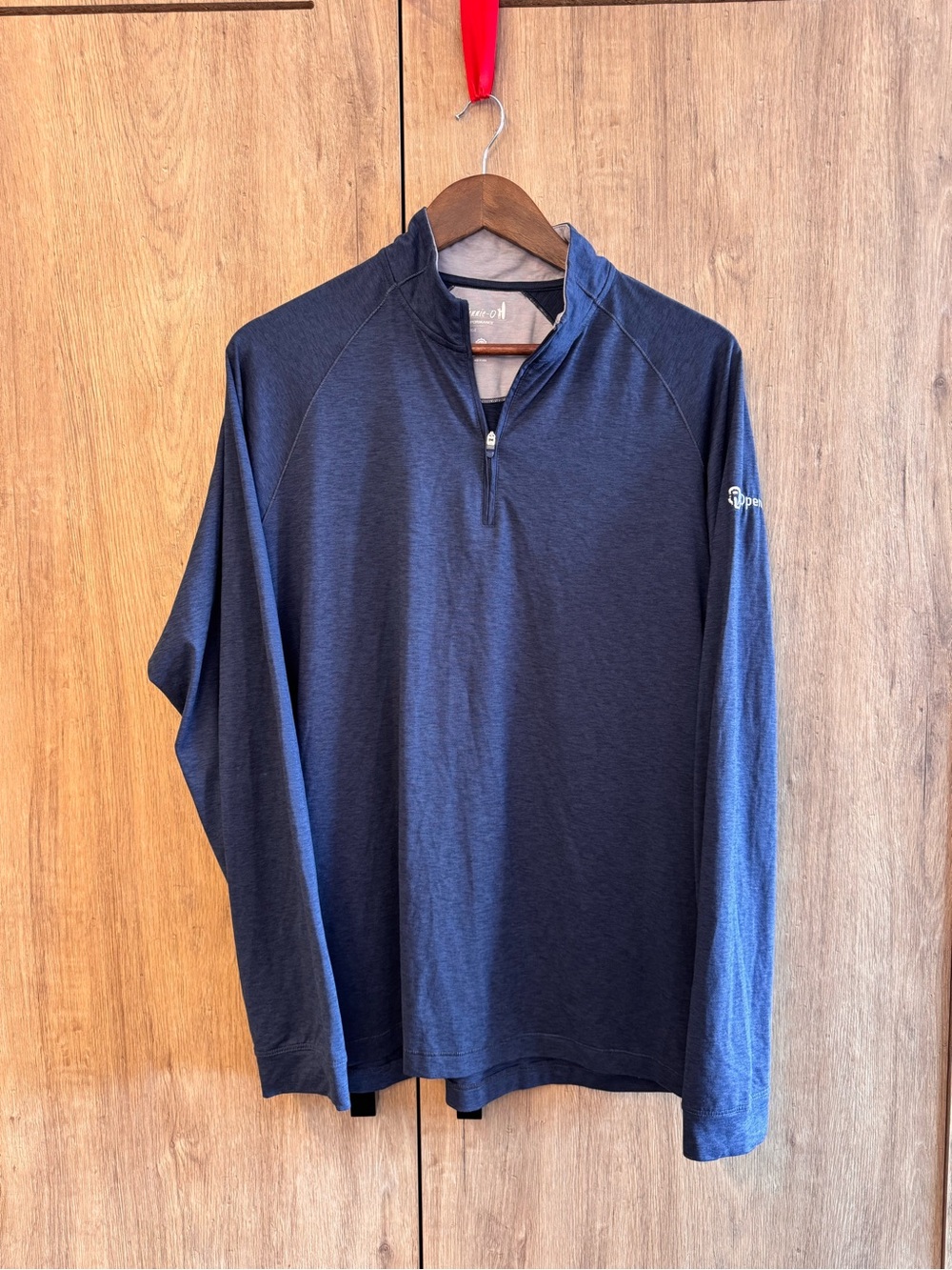 johnnie-O Men’s Long Sleeve Heathered Navy 1/4-Zip Performance Golf Pullover L